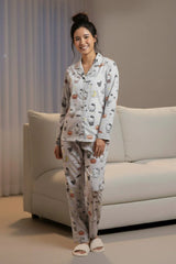 Urban Cut 2 Piece PJ Suit- Cotton Glow in Dark ( Shirt + Trouser)