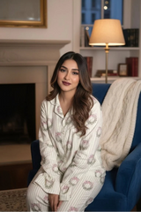 Urban Cut Women Pajama Suit Ã¢â‚¬â€œ Floral Bow Print