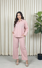 Urban Cut Garment Dyed Cotton Pink Co-Ord Set