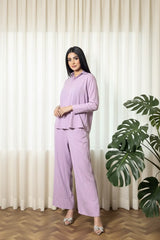 Urban Cut Garment Dyed Cotton Lavender Co-Ord Set