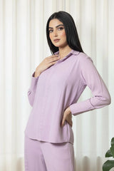 Urban Cut Garment Dyed Cotton Lavender Co-Ord Set