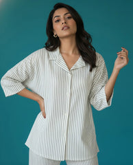 Urban Cut Women's Striped Cotton Co-Ord Set | Casual 2-Piece Outfit