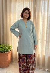 Urban Cut 2 Piece Cotton Solid and Printed Co- Ord Set with Farshi Shalwar
