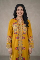 Amna Ali Nawaz Stitched 2 Pc Silk Kaftan Set - 2008
