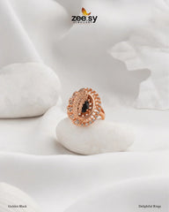 Delightful Ring Golden Black - Zeesy Jewellery