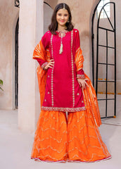 Eid Ki Khushiyan By Modest Stitched 3 Piece Formals Suit-Gulnoor - Pink