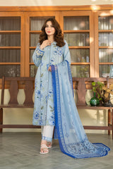 Panache Apparel-Stitched Summer Suit-Frost Blue
