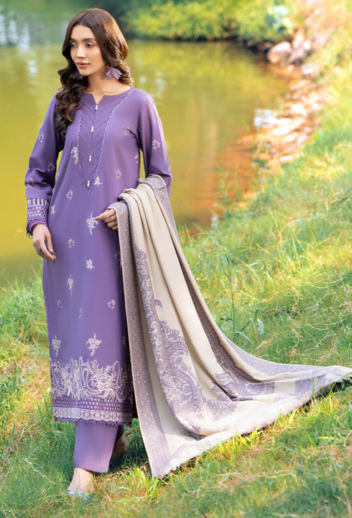 Onora By Humdum Unstitched 3 Piece Emb Khaddar Winter Collection'2024