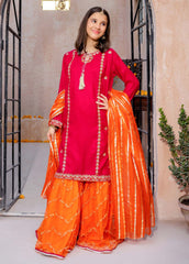 Eid Ki Khushiyan By Modest Stitched 3 Piece Formals Suit-Gulnoor - Pink