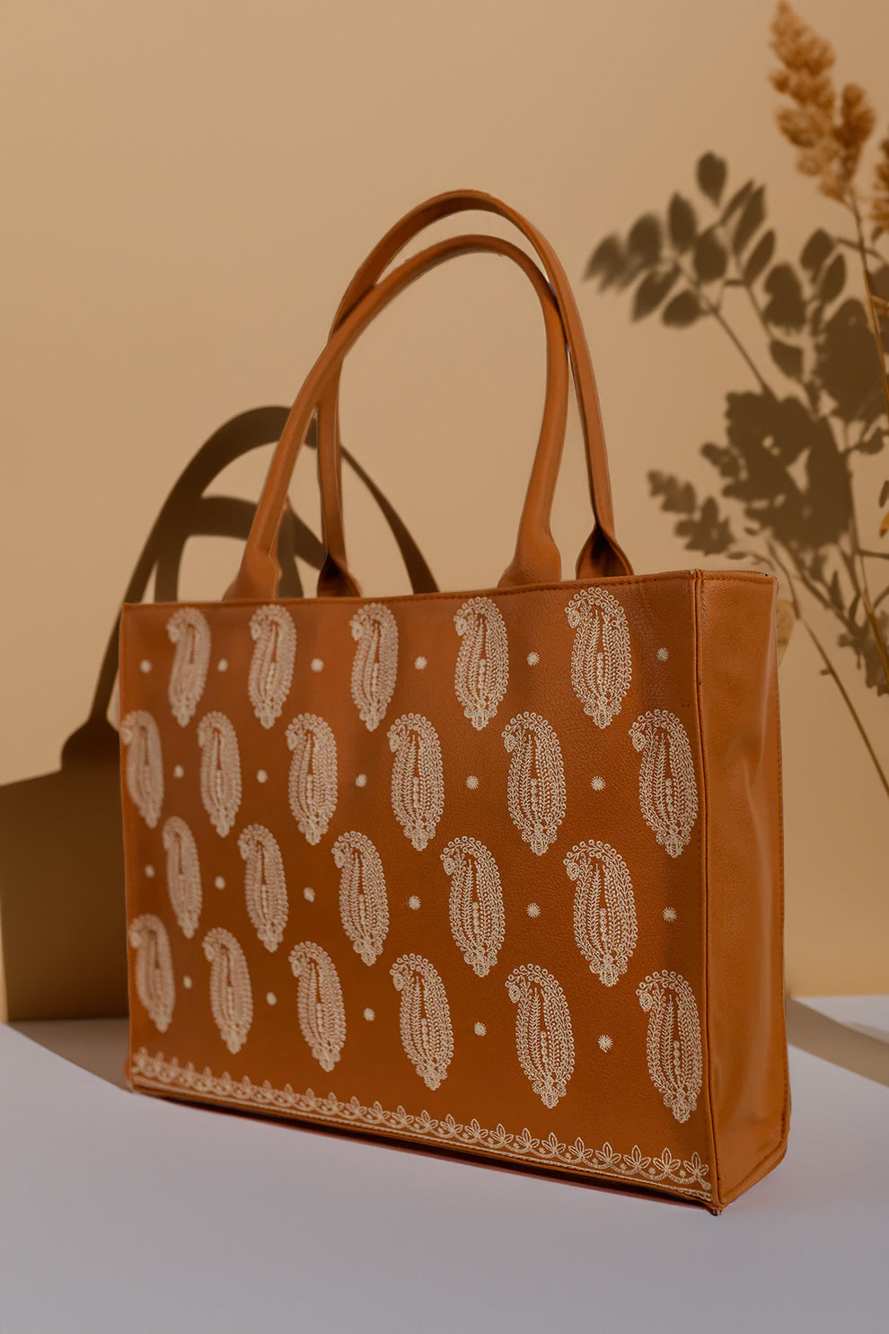Buy Embroidered Tote PU Leather for Women Pakistan