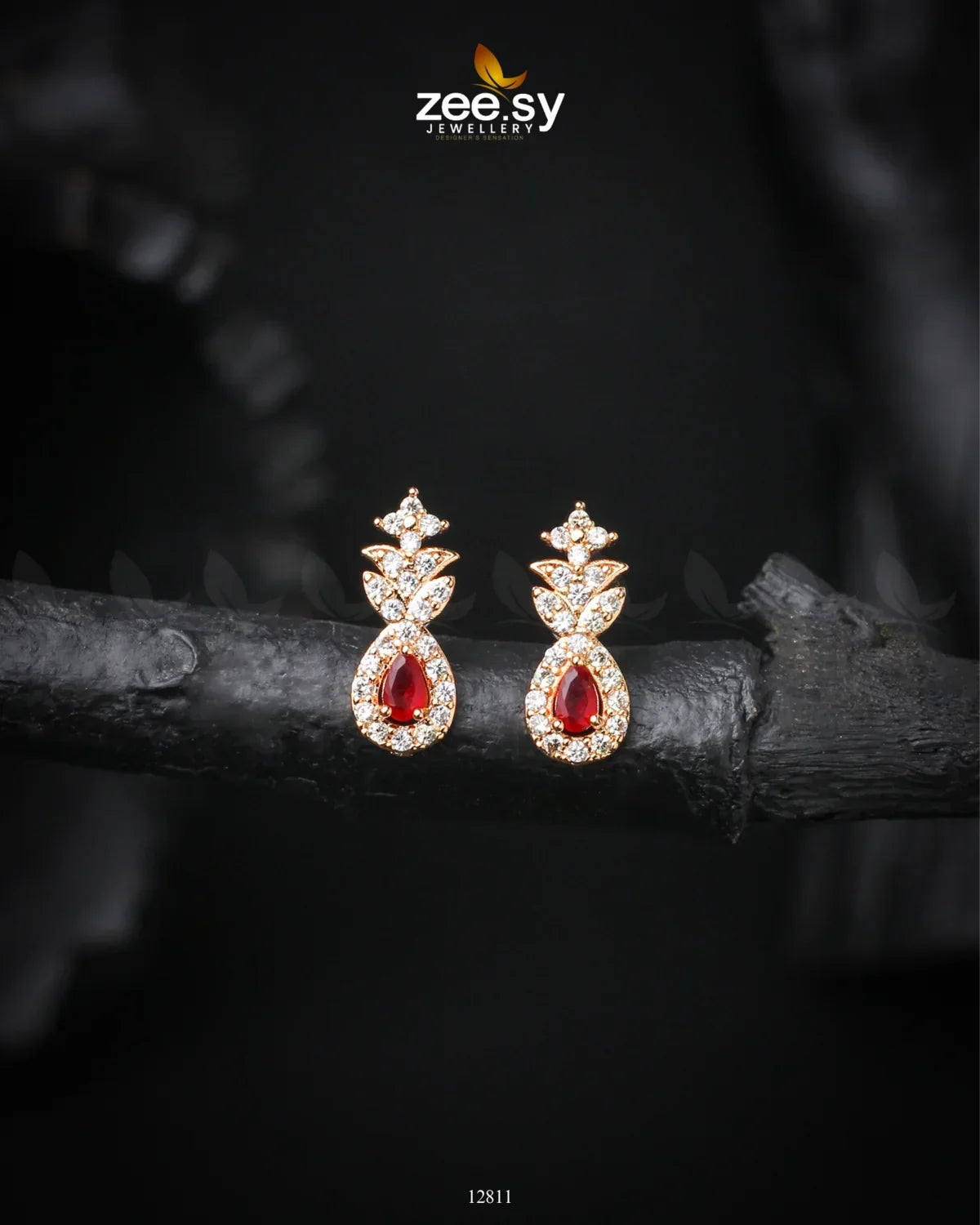 Diana's Earrings Golden Red - Zeesy Jewellery