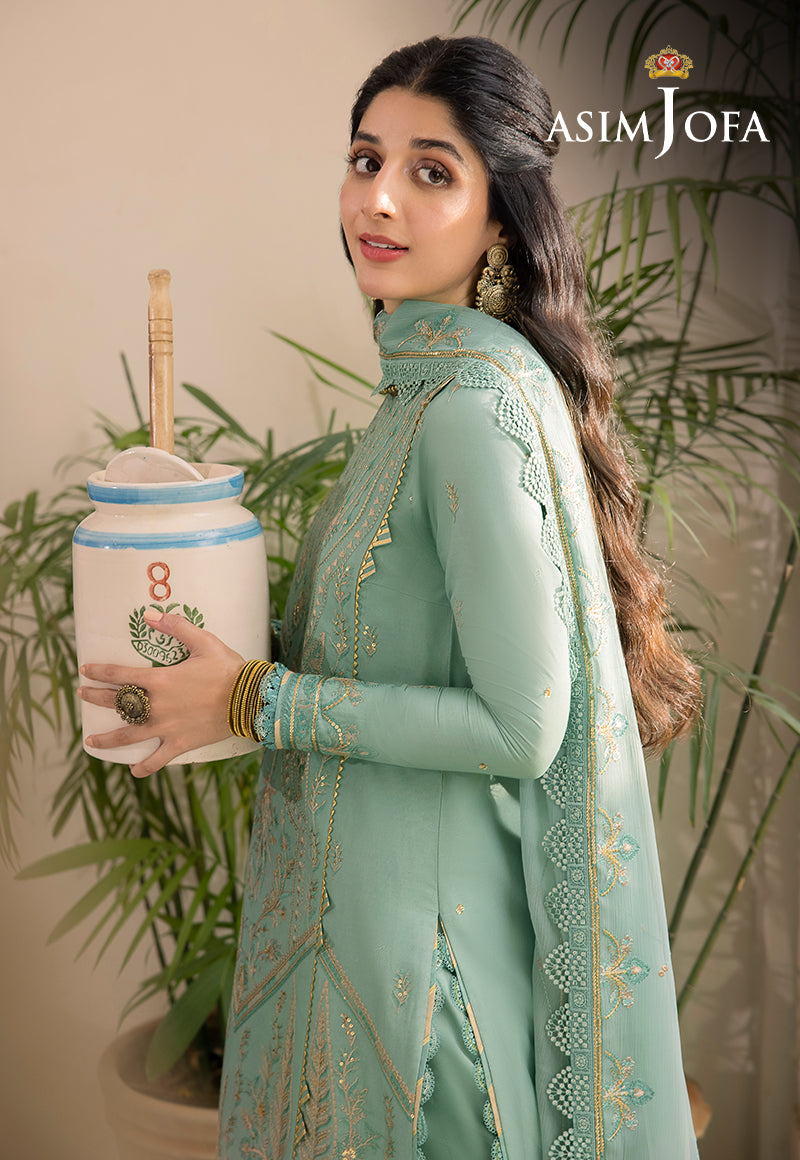Asim Jofa Shadow Work '23 Ajsw-25 Embroidered Poly Viscose 3 Pcs