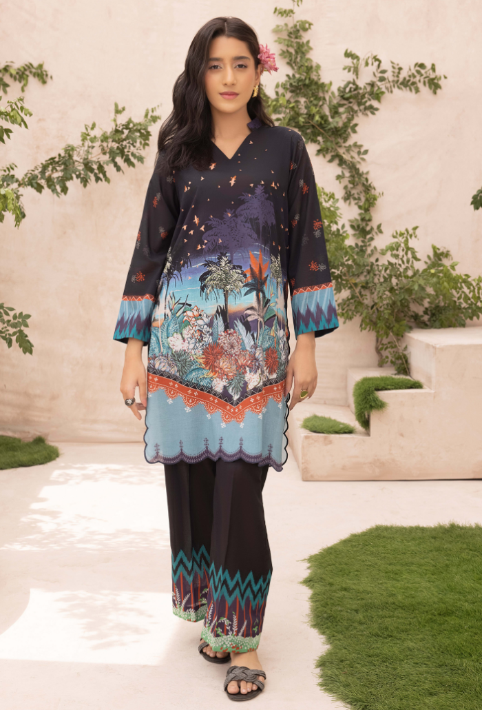 A La Mode By Humdum Unstitched 2 Piece Printed Lawn Vol-02 Collection'2024-D-01