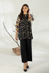 La Rosaa Stitched Shirt Summer Collection-LA3-08 Black floral 1Pc