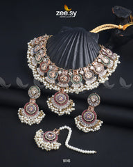 Anaya Necklace Set Golden Champagne - Zeesy Jewellery