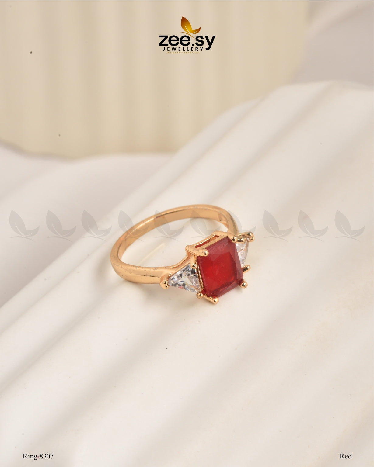 Ring-8307 Red - Zeesy Jewellery