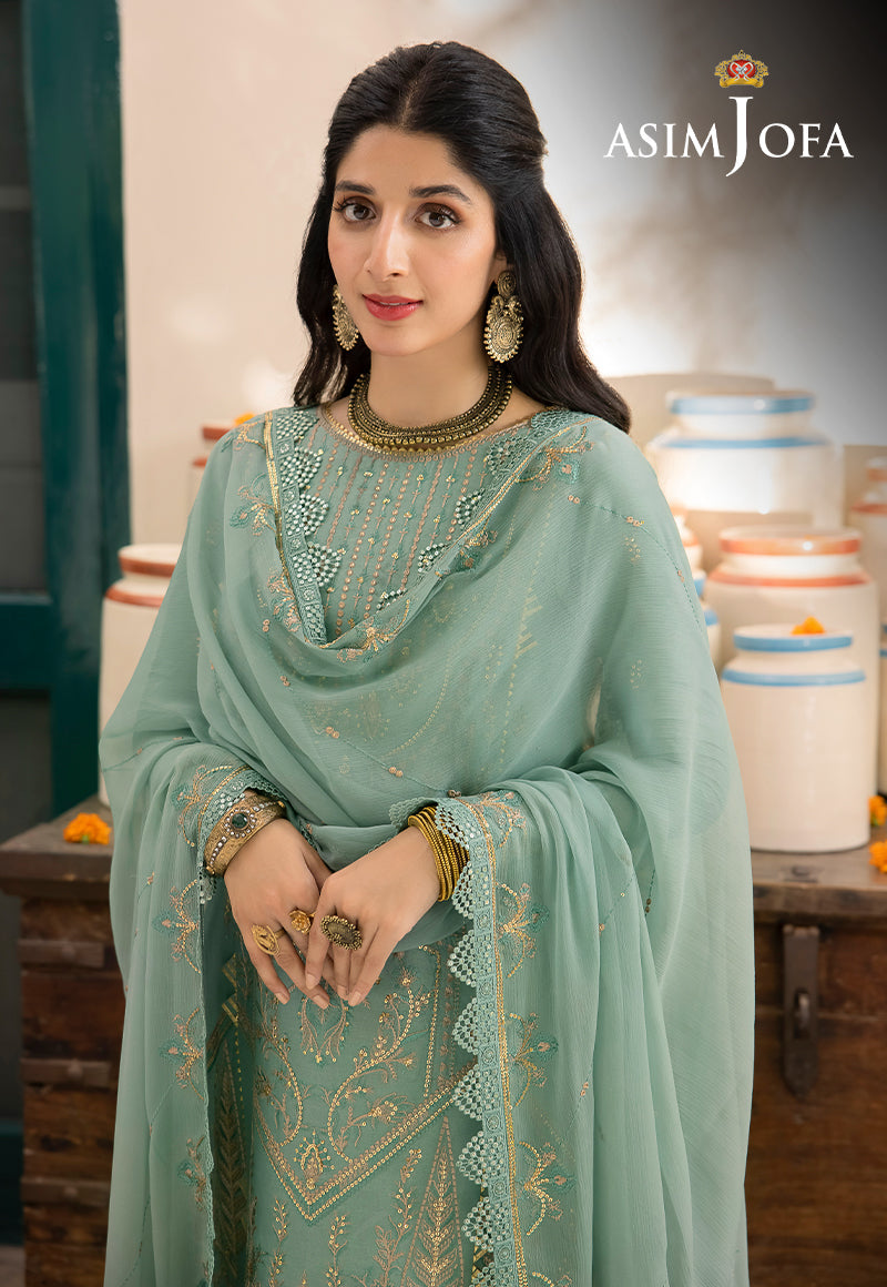 Asim Jofa Shadow Work '23 Ajsw-25 Embroidered Poly Viscose 3 Pcs