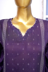 Bin Saeed Stitched 3 Piece Exclusive Printed Lawn Vol-18 Suit-LSM-3437-PURPLE