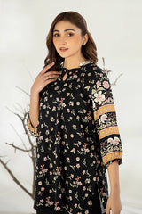 La Rosaa Stitched Shirt Summer Collection-LA3-08 Black floral 1Pc