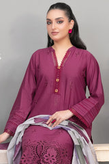 Rinesa By Tawakkal Stitched 3 Piece Emb Schiffli Lawn Suit-D-1902-Magenta