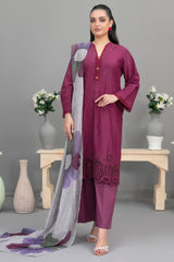 Rinesa By Tawakkal Stitched 3 Piece Emb Schiffli Lawn Suit-D-1902-Magenta