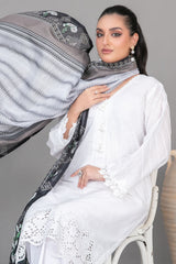 Rinesa By Tawakkal Stitched 3 Piece Emb Schiffli Lawn Suit-D-1904-White