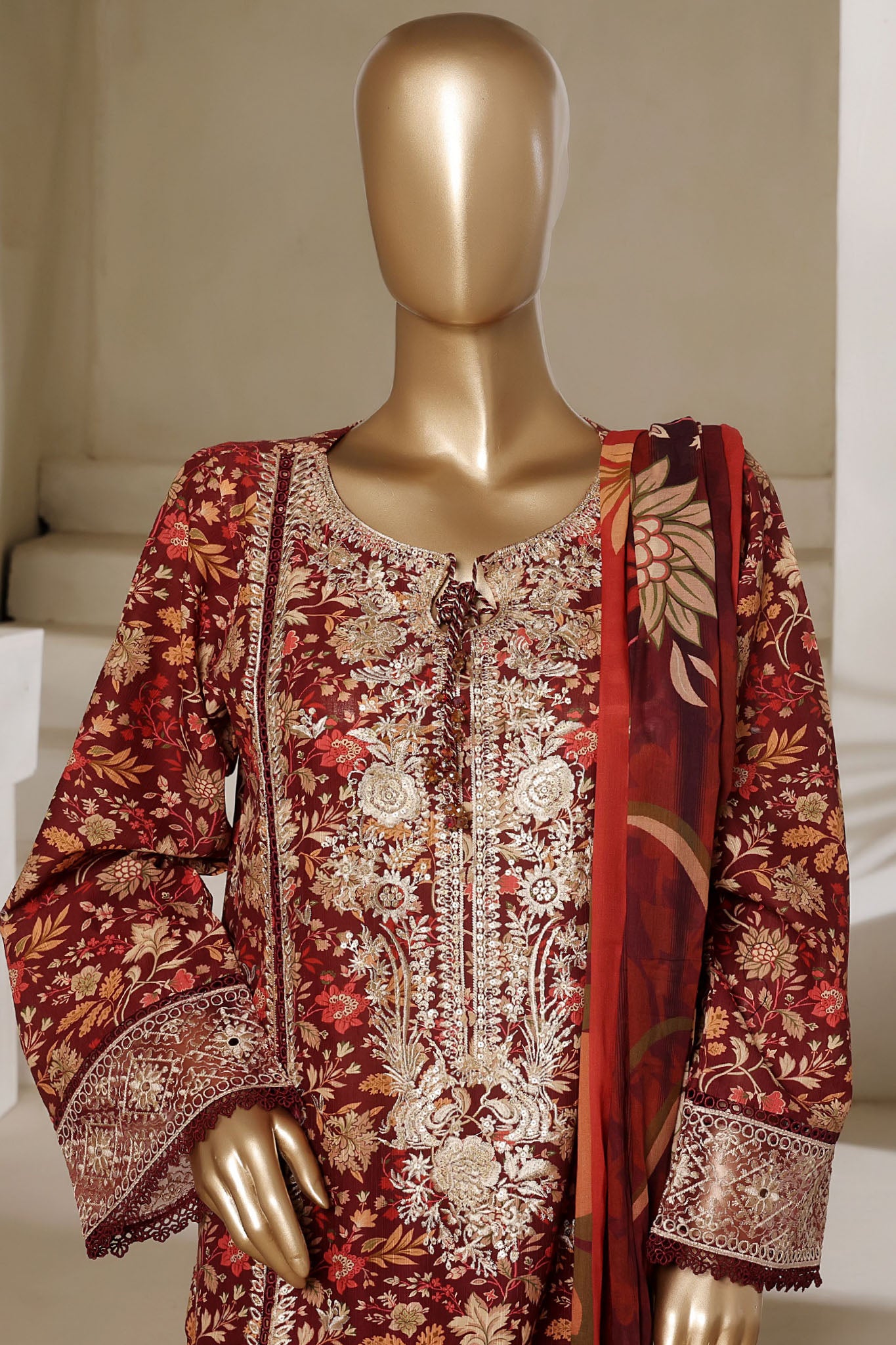 Signature By Sada Bahar Stitched 3 Piece Festive Emb Lawn Vol-02 Collection'2025-PD-197-FALSA