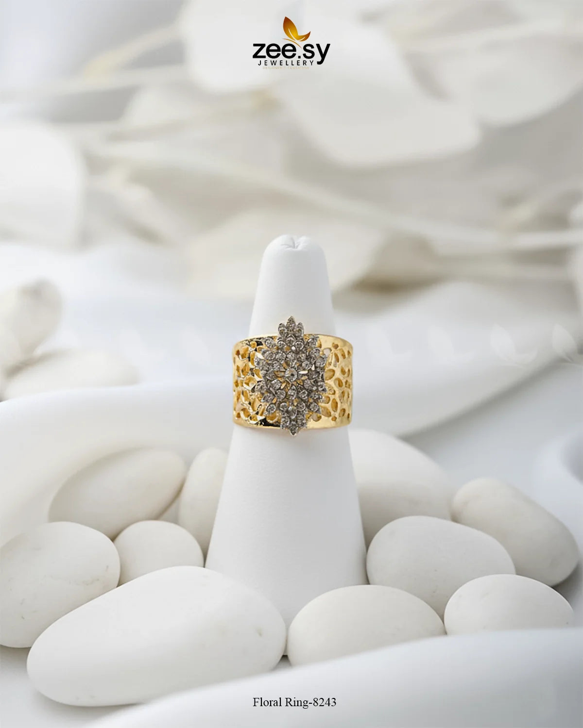 Floral Ring-8243 - Zeesy Jewellery