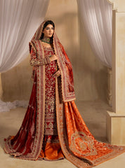 Anayra Amal - Dilkash - Red Long Shirt With Farshi Gharara Bridal