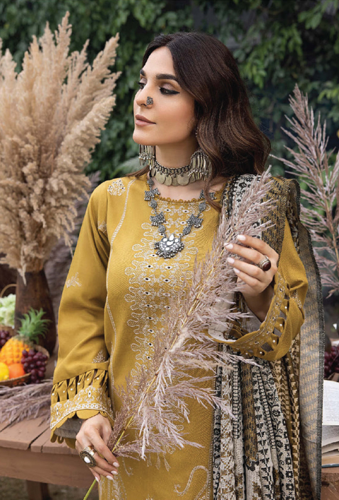 Denara By Humdum Unstitched 3 Piece Winter Shawl Collection'2024