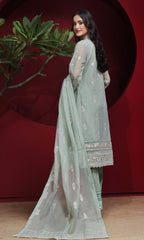 Shamooz Stitched 3 Piece Formals Collection'2025-Light Green SEM-0747