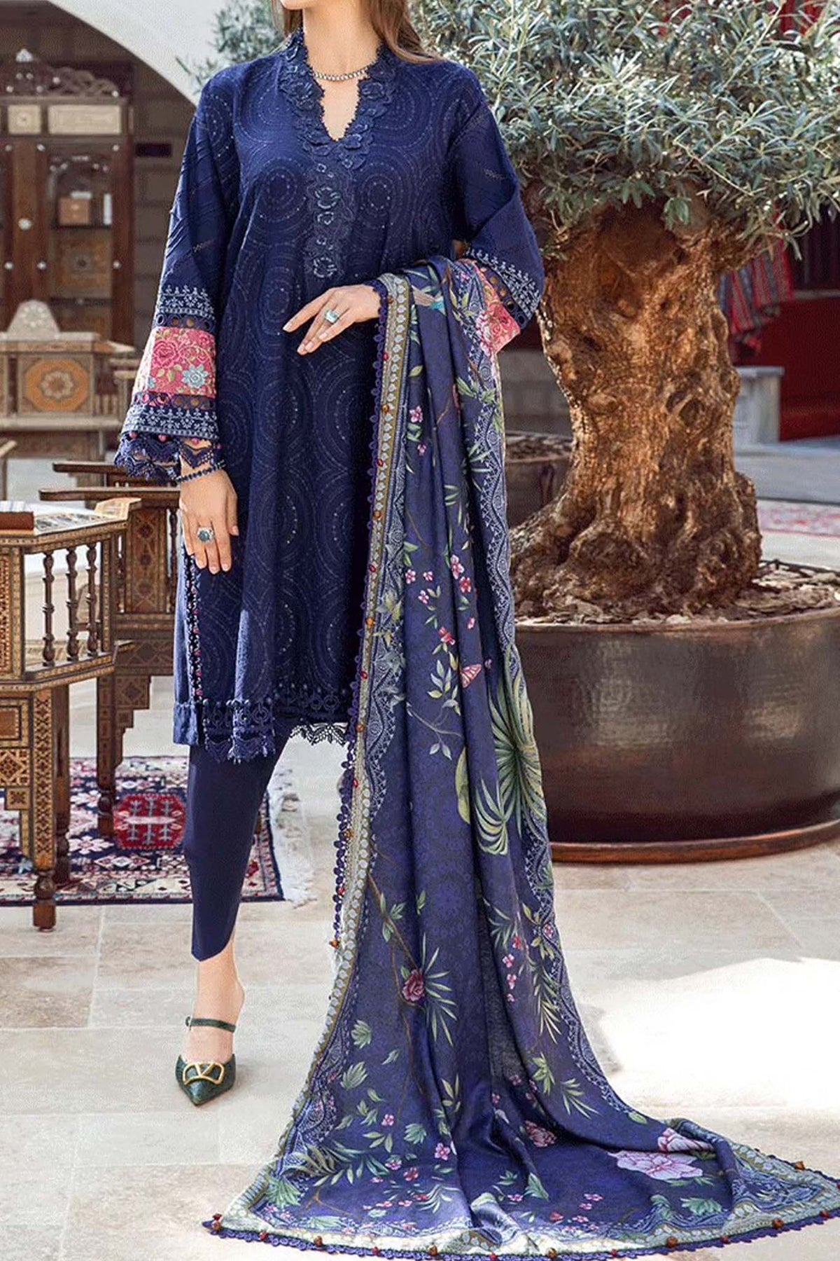 M Print by Maria B Unstitched 3 Piece Winter Collection'2023-MPT-2001-B