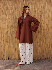 Aadaab Boutique Playful Hearts – Solid Kurta with Printed Trousers