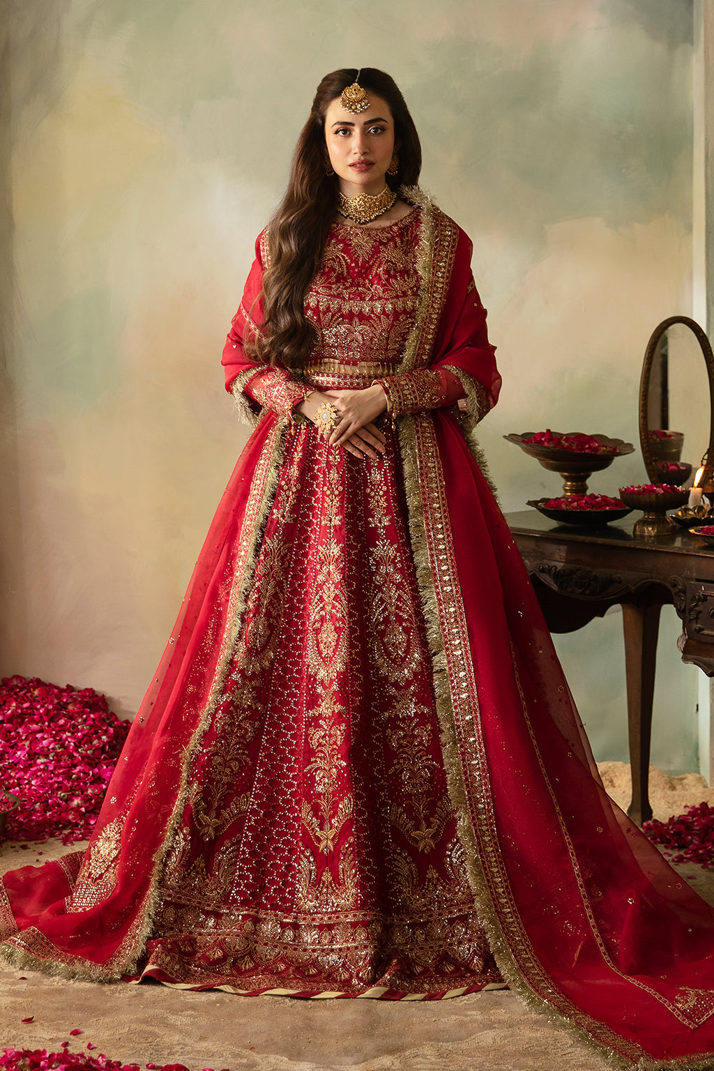 Elena By Meeral Unstitched 3 Piece Wedding Formals Collection'2025-Cerise