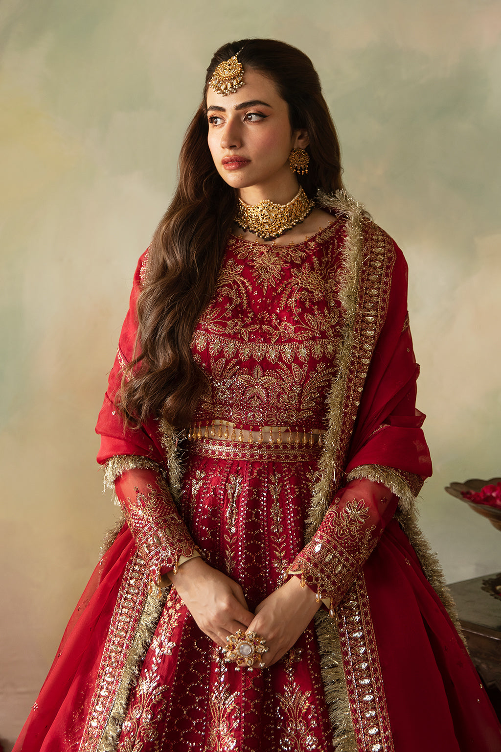Elena By Meeral Unstitched 3 Piece Wedding Formals Collection'2025-Cerise