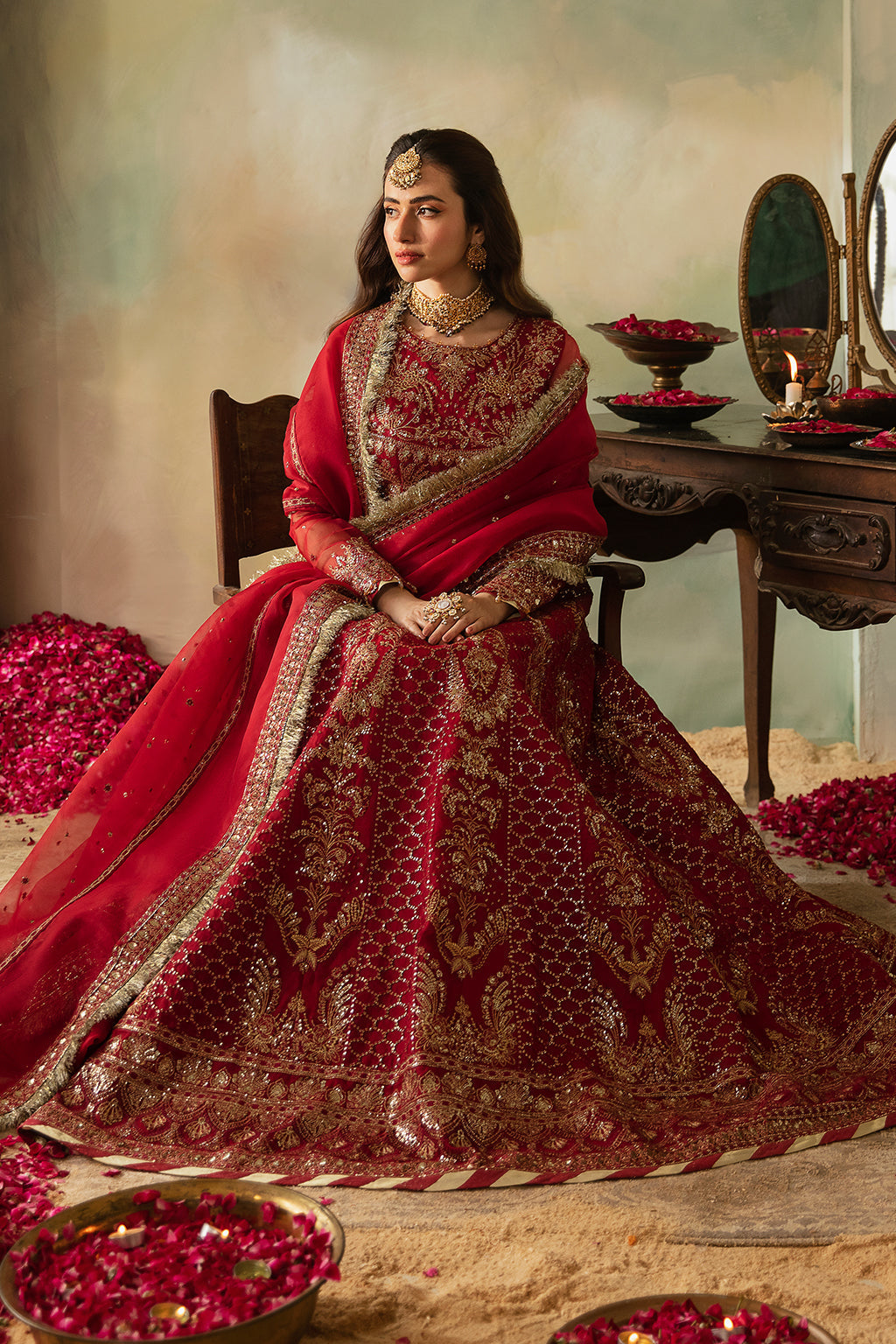 Elena By Meeral Unstitched 3 Piece Wedding Formals Collection'2025-Cerise