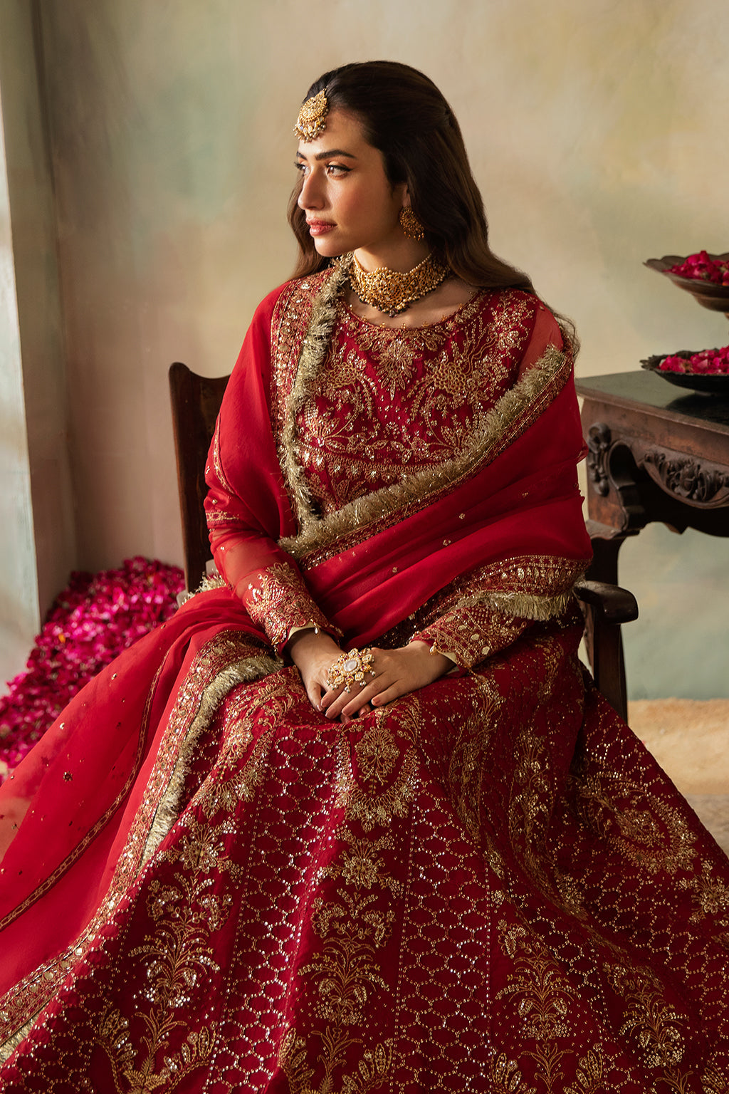 Elena By Meeral Unstitched 3 Piece Wedding Formals Collection'2025-Cerise