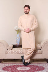 Real Image Mens Kurta Shalwar Winter Collection'2025-P-61sc Peach