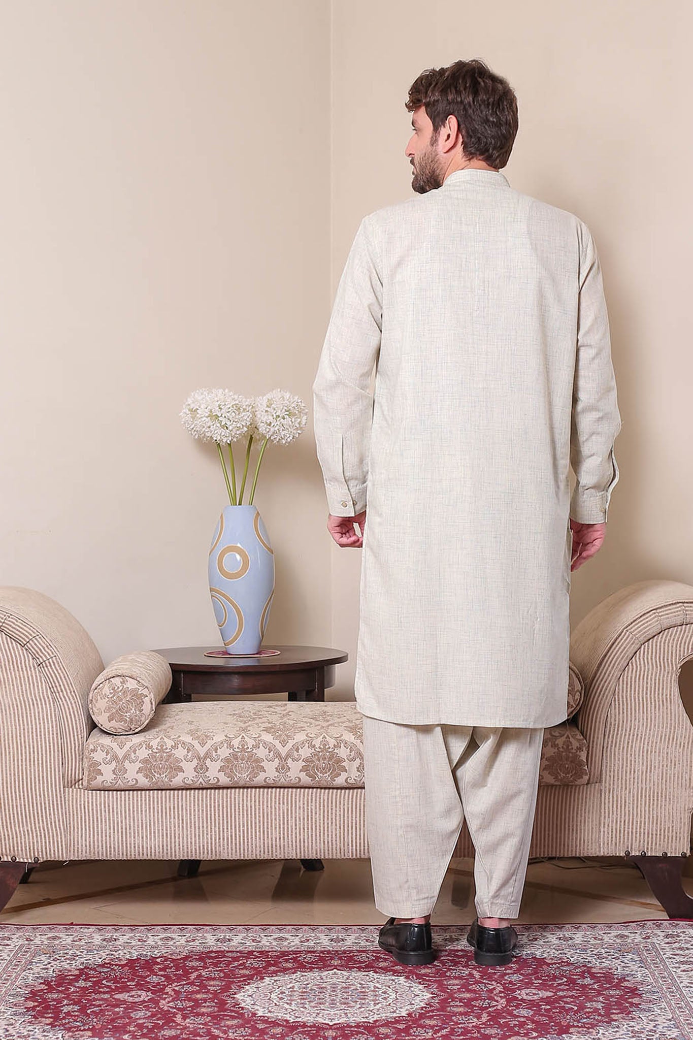 Real Image Mens Kurta Shalwar Winter Collection'2025-P-61sc Cream
