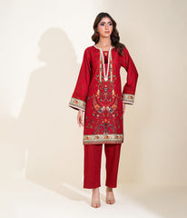 Sinopia Stitched 2 Piece Summer Women Suit-SS26-013-Red