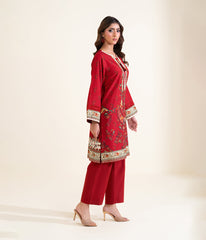 Sinopia Stitched 2 Piece Summer Women Suit-SS26-013-Red