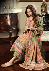 Asim Jofa Aira & Asra Pret Ajawp-12 Printed Karandi Stitched 3 Pcs
