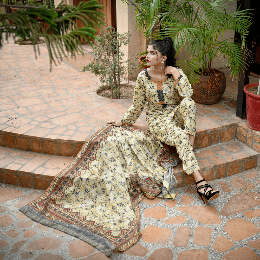 Florals & Printed By Hadar Official Stitched 3 Piece Lawn Collection-Olina - 3 PC printed