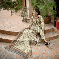 Florals & Printed By Hadar Official Stitched 3 Piece Lawn Collection-Olina - 3 PC printed