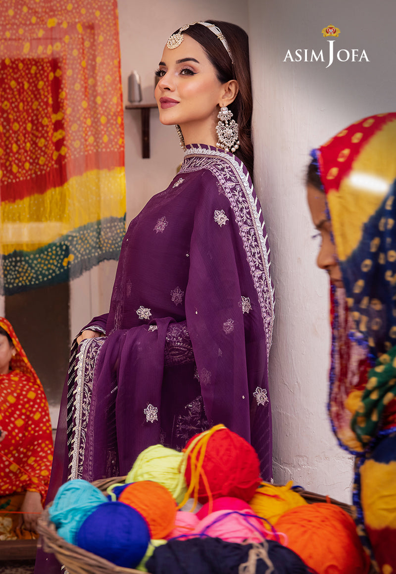 Asim Jofa Abresham '23 Ajab-08 Embroidered Lawn Silk 3 Pcs