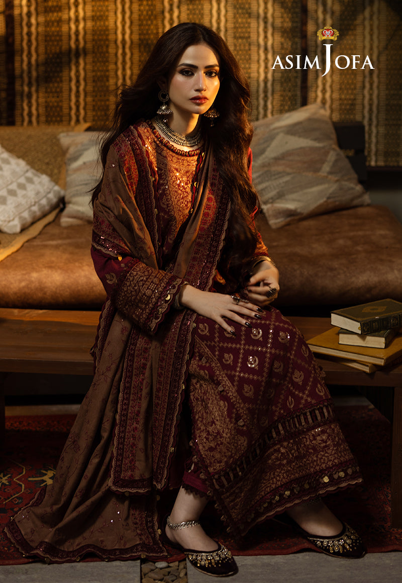 Asim Jofa Designers Limited Edition Ajktd-06 Embroidered Stitched 3 Pcs
