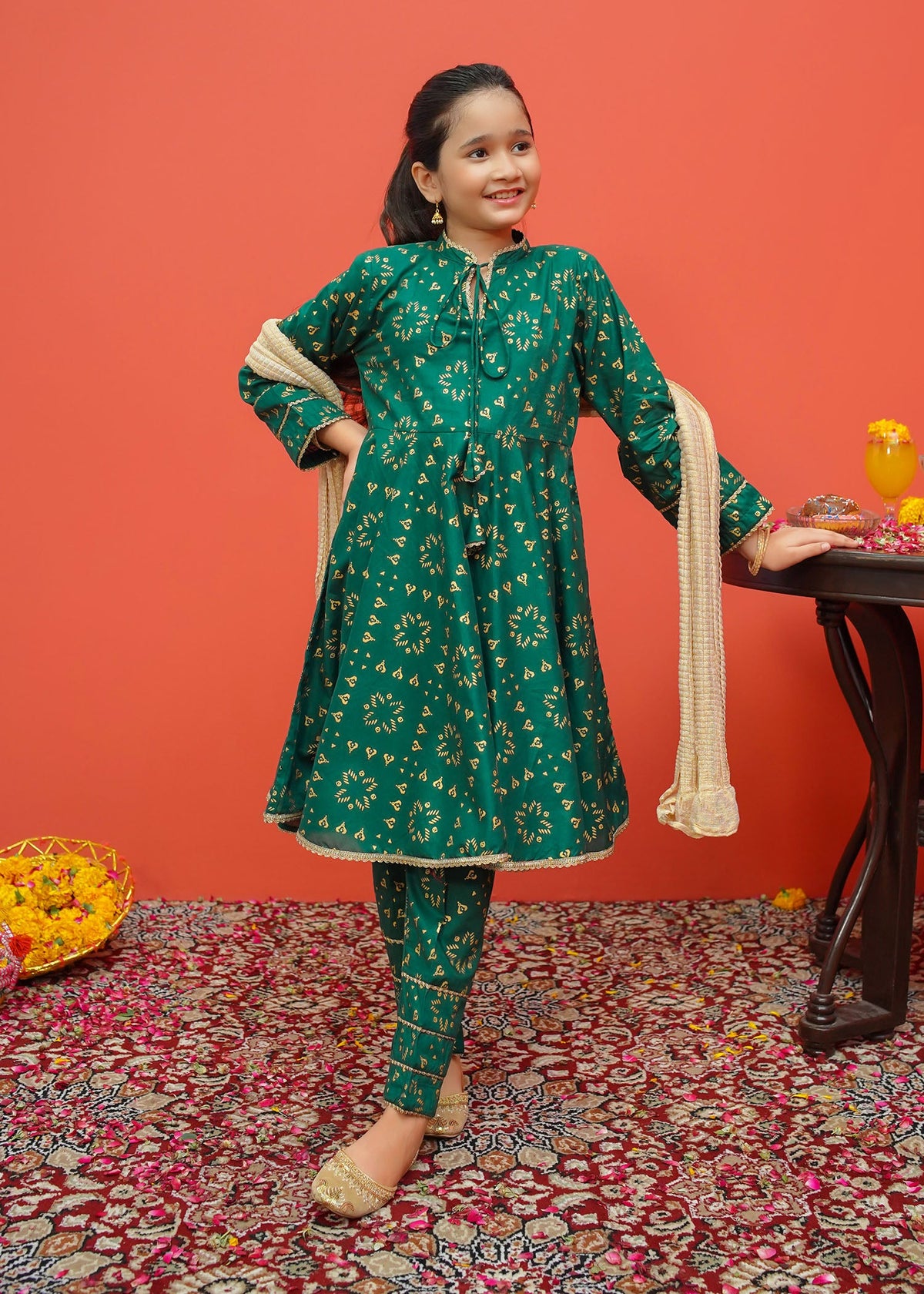 Festive Ensembles By Modest Stitched 3 Piece Printed Emb Cambric Vol-02 Collection'2024-8525