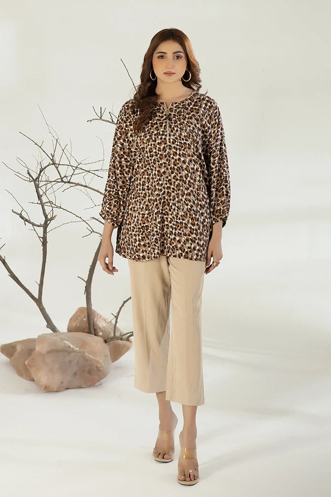 Everyday Edit By La Rosaa Stitched Vol-03 Collection'2024-LA3-06 Cheetah Print 1Pc