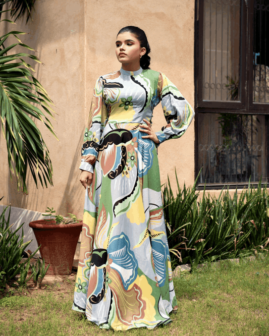 Hadar Official Stitched Formals Jazzy Knots Maxi/Long Dress