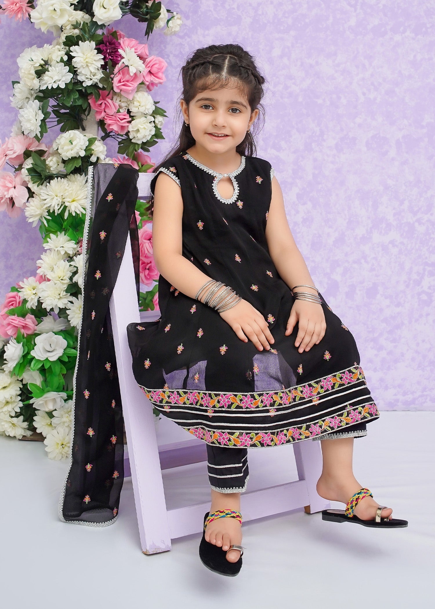 Modest Stitched 3 Piece Kids Festive Formals Edit-02 Collection'2024-Zaria